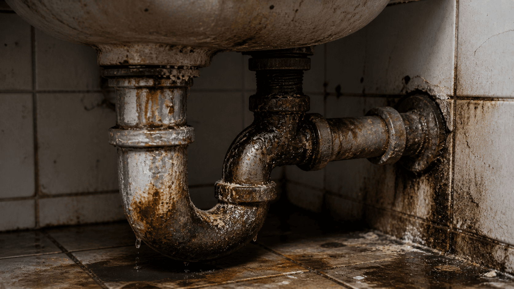 Before: Corroded Pipe Replacement